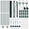 Set de poteaux de clôture 2 pièces Vert Acier revêtu de poudre 