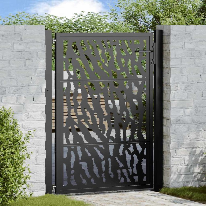 Portail de jardin noir 105x130 cm acier conception de tracés 
