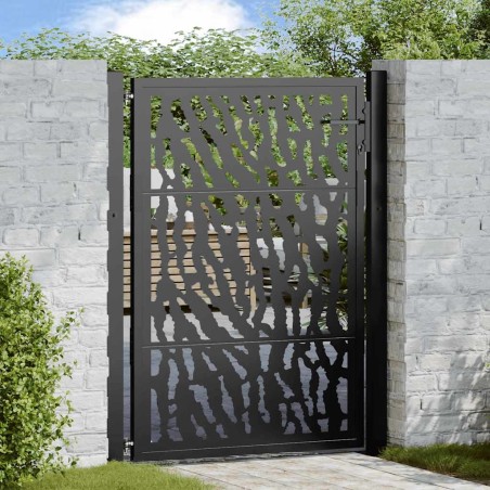 Portail de jardin noir 105x130 cm acier conception de tracés 