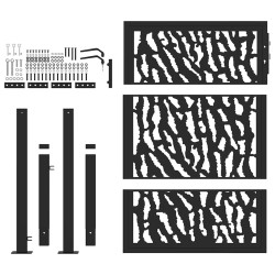 Portail de jardin noir 105x130 cm acier conception de tracés 