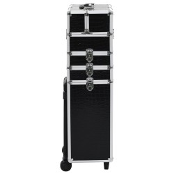 Chariot de maquillage Aluminium Noir avec motif de crocodile  