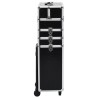 Chariot de maquillage Aluminium Noir avec motif de crocodile  