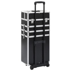Chariot de maquillage Aluminium Noir avec motif de crocodile  