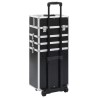 Chariot de maquillage Aluminium Noir avec motif de crocodile  