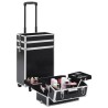 Chariot de maquillage Aluminium Noir avec motif de crocodile  