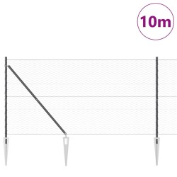 Clôture Hexagonale Grise 1,2x10 m Acier 