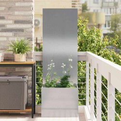 Jardinier avec Panneau Décoratif Argent 50 x 140 cm 
