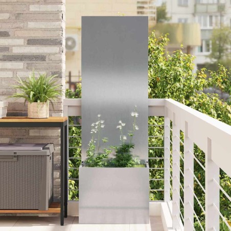 Jardinier avec Panneau Décoratif Argent 50 x 140 cm 
