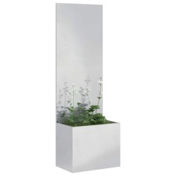Jardinier avec Panneau Décoratif Argent 50 x 140 cm 