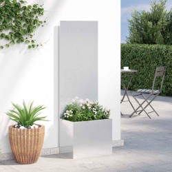 Jardinier avec Panneau Décoratif Argent 50 x 140 cm 