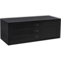 Coffre à outils métallique 3 tiroirs Noir 
