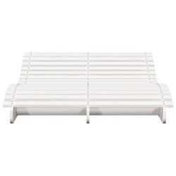 Chaise longue blanc 205x110x31,5 cm bois massif de pin 