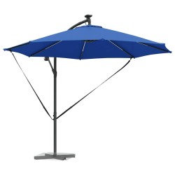 Parasol banane à mât déporté bleu azur 294 x 294 x 248 cm 