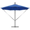 Parasol banane à mât déporté bleu azur 294 x 294 x 248 cm 