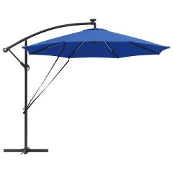 Parasol banane à mât déporté bleu azur 294 x 294 x 248 cm 