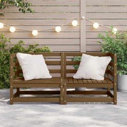 Canapés d'angle de jardin 2 pcs marron miel bois de pin solide 