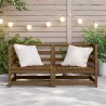 Canapés d'angle de jardin 2 pcs marron miel bois de pin solide 