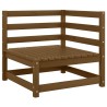 Canapés d'angle de jardin 2 pcs marron miel bois de pin solide 