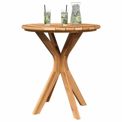 Table de Bistrot de Jardin Ø70x75 cm en Bois Massif de Teck 