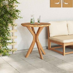 Table de Bistrot de Jardin Ø70x75 cm en Bois Massif de Teck 