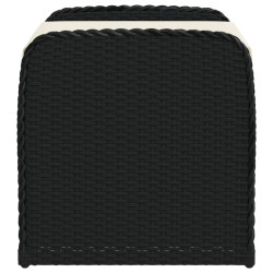 Banc de rangement avec coussin noir 80x51x52 cm résine tressée 