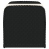 Banc de rangement avec coussin noir 80x51x52 cm résine tressée 