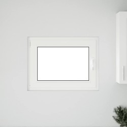 Fenêtre de sous-sol« RISOR » 80 x 50 cm oscillo-battante DIN gauche blanche 