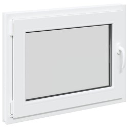 Fenêtre de sous-sol« RISOR » 80 x 50 cm oscillo-battante DIN gauche blanche 