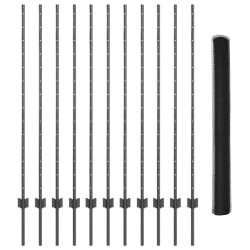 Piquets de clôture 22 pcs U-Channel Gris 140 cm Acier 