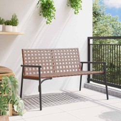 Banc de jardin Noir 113x79x75 cm en poly rattan 