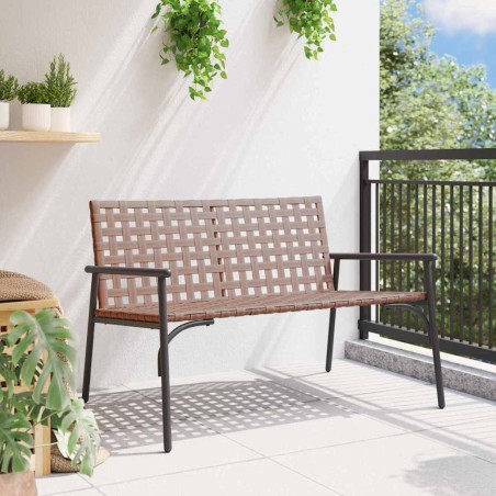 Banc de jardin Noir 113x79x75 cm en poly rattan 