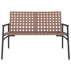 Banc de jardin Noir 113x79x75 cm en poly rattan 