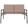 Banc de jardin Noir 113x79x75 cm en poly rattan 