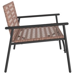 Banc de jardin Noir 113x79x75 cm en poly rattan 