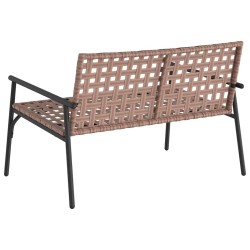 Banc de jardin Noir 113x79x75 cm en poly rattan 