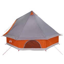 Tente familiale tipi grise et orange, pour 8 personnes, étanche. 