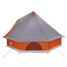 Tente familiale tipi grise et orange, pour 8 personnes, étanche. 