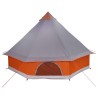 Tente familiale tipi grise et orange, pour 8 personnes, étanche. 