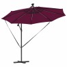 Parasol banane à mât déporté Rouge bordeaux 294 x 294 x 248 cm 