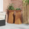 Piliers de jardin , 2 pièces avec bol, dimensions 40x40x100 cm, en acier corten. 