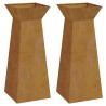 Piliers de jardin , 2 pièces avec bol, dimensions 40x40x100 cm, en acier corten. 
