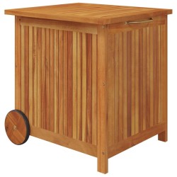 Boîte de rangement de jardin avec roues 60x50x58 cm Bois acacia  