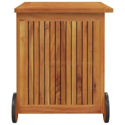Boîte de rangement de jardin avec roues 60x50x58 cm Bois acacia  