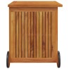 Boîte de rangement de jardin avec roues 60x50x58 cm Bois acacia  