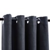 Rideaux occultants avec anneaux Métal 2pcs Anthracite 140x175cm 