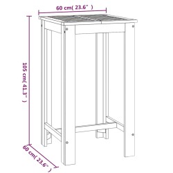 Table de bar de jardin 60x60x105 cm Bois d'acacia solide  