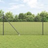 Clôture en fil soudé avec 7 piquets d'ancrage Gris 1,4x10 m Acier 