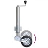 Roue cric de remorque 60 mm 2 tubes de support 2 pinces fendues 