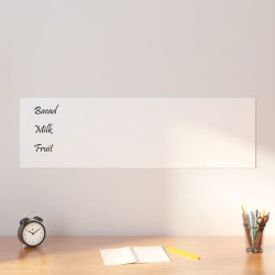 Tableau noir magnétique mural Blanc 100x30 cm Verre trempé 