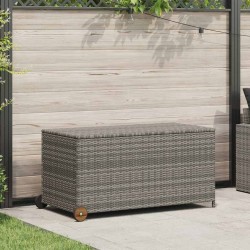 Boîte de rangement de jardin gris clair 120x65x61 cm rotin 